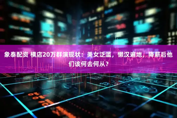 象泰配资 横店20万群演现状：美女泛滥，懒汉遍地，降薪后他们该何去何从？