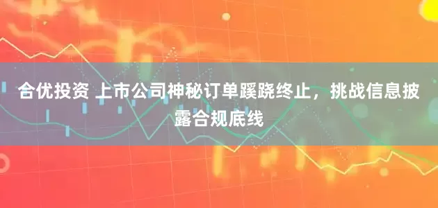合优投资 上市公司神秘订单蹊跷终止，挑战信息披露合规底线